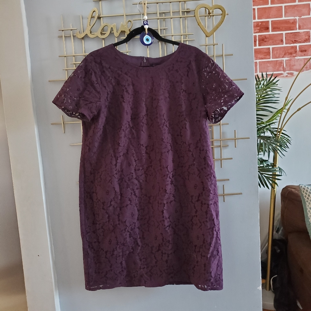 LOFT Beautiful purple lace dress.